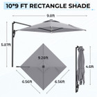10FT Solar LED Wall Mounted Outdoor Patio Umbrella product image