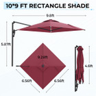 10FT Solar LED Wall Mounted Outdoor Patio Umbrella product image