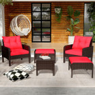 5-Piece Outdoor Patio Furniture Set with Ottoman and Table product image