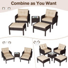 5-Piece Outdoor Patio Furniture Set with Ottoman and Table product image