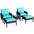 5-Piece Outdoor Patio Furniture Set with Ottoman and Table product image