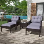 5-Piece Outdoor Patio Furniture Set with Ottoman and Table product image