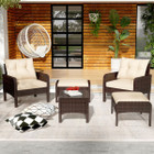 5-Piece Outdoor Patio Furniture Set with Ottoman and Table product image