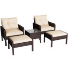 5-Piece Outdoor Patio Furniture Set with Ottoman and Table product image
