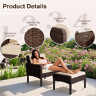 5-Piece Outdoor Patio Furniture Set with Ottoman and Table product image