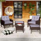5-Piece Outdoor Patio Furniture Set with Ottoman and Table product image