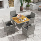 5-Piece PE Wicker Patio Dining Set with 1.97" Umbrella Hole product image