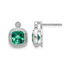1.72 Carat (ctw) Lab-Created Emerald Earrings in 10K White Gold product image