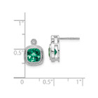 1.72 Carat (ctw) Lab-Created Emerald Earrings in 10K White Gold product image