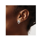 Sterling Silver Polished Heart Earrings with Accent Diamond product image