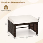 Patio PE Rattan Ottomans with High-Density Sponge Cushion product image