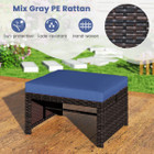 Patio PE Rattan Ottomans with High-Density Sponge Cushion product image