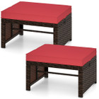 Patio PE Rattan Ottomans with High-Density Sponge Cushion product image