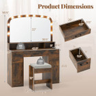 Vanity Makeup Table with Large Mirror and 3-Color Adjustable Lights product image