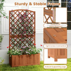 63” Wood Planter Container with Diamond Trellis, Planter Box product image