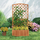 63” Wood Planter Container with Diamond Trellis, Planter Box product image