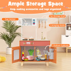 Kids Kitchen Playset with Rotating Faucet and Cabinets product image
