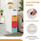 4-Drawer Narrow Rolling Storage Cabinet with Pull Handles product image