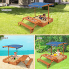 Wooden Sandbox with Lid Cover and Adjustable Canopy product image