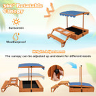 Wooden Sandbox with Lid Cover and Adjustable Canopy product image