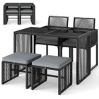 5-Piece Outdoor PE Wicker Patio Dining Set with Ottoman product image