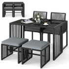 5-Piece Outdoor PE Wicker Patio Dining Set with Ottoman product image