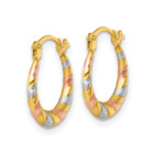 14K Yellow, Rose and White Gold Hoop Earrings product image