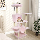 58” Tall Multi-Level Cat Tree with Upholstered Perch and Cat Condo product image