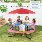Kids Outdoor Picnic Table with Adjustable and Foldable Umbrella product image