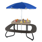 Kids Outdoor Picnic Table with Adjustable and Foldable Umbrella product image