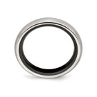 Mens Black Titanium with Silver Dome Groove Band Ring (8mm) product image