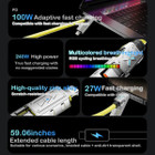 4-in-1 Multi USB Car 240W Fast Charging Cord (1- or 2-Pack) product image