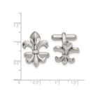 Mens Fleur De Lys Polished Cuff Links in Stainless Steel product image
