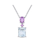 3.76 Carat (ctw) Light Ice Aquamarine And Amethyst Necklace product image