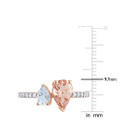 1.54 Carat (ctw) Morganite and Aquamarine Ring in 14K Rose Gold product image