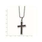 Mens Black Carbon Fiber Cross Necklace With Chain product image