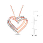 1/5 carat (ctw) Diamond Heart Necklace in Pink Plated Sterling Silver product image