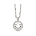 Sterling Silver Smiley Face Charm Necklace with Chain product image