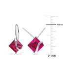 7.28 Carat (ctw) Lab Created Ruby Earrings and Pendant Necklace Set product image