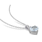 1.50 Carat (ctw) Aquamarine Heart Necklace in Sterling Silver product image