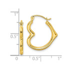 10K Yellow Gold Open Heart Small Hoop Earrings product image