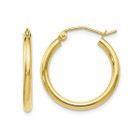 10K Yellow Gold Polished Hoop Earrings - 4/5 Inches (2mm) product image