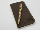 Personalized Checkbook Cover with Engraved Wood Pen product image