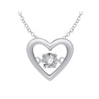 Diamond Heart Pendant Necklace in Sterling Silver product image