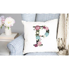 Floral Initial Throw Pillow Cover product image