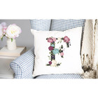 Floral Initial Throw Pillow Cover product image