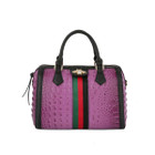 Fashion Croco Satchel with Bee and Stripe product image