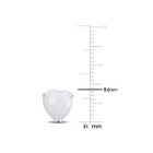 2.44 Carat (ctw) Opal Solitaire Stud Heart Earrings in Sterling Silver product image
