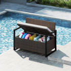 Rattan Loveseat with Inclined Backrest and Under-Seat Storage product image