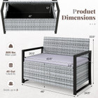 Rattan Loveseat with Inclined Backrest and Under-Seat Storage product image